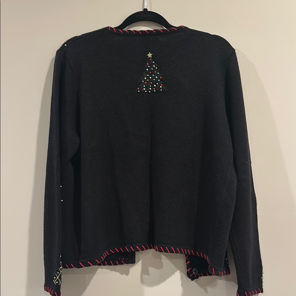 Vintage Basic Editions Black Holiday Cardigan - image 8